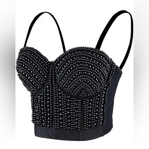ELLACCI - NWOT - Black Embellished Women's Bustier. Never Worn.